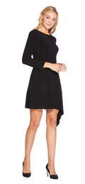 Adrianna Papell Long Sleeve Matte Jersey Dress with Asymmetrical Hemline, SZ 20W by Vanessa Jane