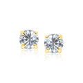 14k Yellow Gold 8.0mm Round CZ Stud Earrings by Bids.com