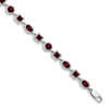 Genuine Red Garnet Sterling Silver Link Bracelets