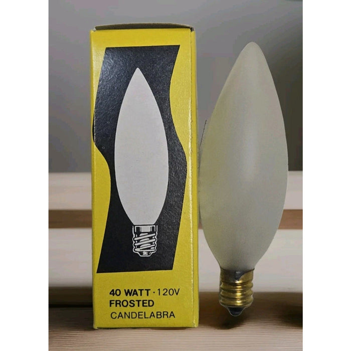 Satco S3286 40W 120V Frosted Torpedo Candelabra E12 Bulbs, 25 Count by Price Is Right Miami