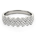 Diamond Studded Wide Multi-Diagonal Pattern Ring in 14k White Gold (5/8 cttw) by Bids.com