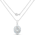 1.89 Carat Genuine Aquamarine and White Topaz .925 Sterling Silver Pendant by Bids.com