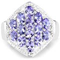 2.41 Carat Genuine Tanzanite and White Topaz .925 Sterling Silver Ring by Bids.com