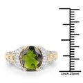 18K Yellow Gold Plated 2.79 Carat Genuine Chrome Diopside & White Topaz .925 Sterling Silver Ring by Bids.com
