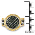 0.44 Carat Genuine Green Diamond and Yellow Diamond .925 Sterling Silver Ring by Bids.com