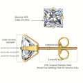 316 Stainless Steel Square Stud Earrings with Cubic Zirconia Accents by DailySale