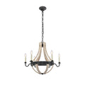 Woodland Collection Pendant D:24In. H:22In. Lt:6 Wash & Steel F by Vanessa Jane