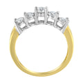 14KT Two Toned Gold 5 Stone Diamond Ring (1 cttw, H-I Color, SI1-SI2 Clarity) by Bids.com