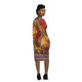 African Print Dashiki Midi Dress by Duma Mbili LLC