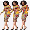 African Print Dashiki Midi Dress by Duma Mbili LLC