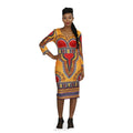 African Print Dashiki Midi Dress by Duma Mbili LLC