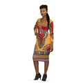 African Print Dashiki Midi Dress by Duma Mbili LLC