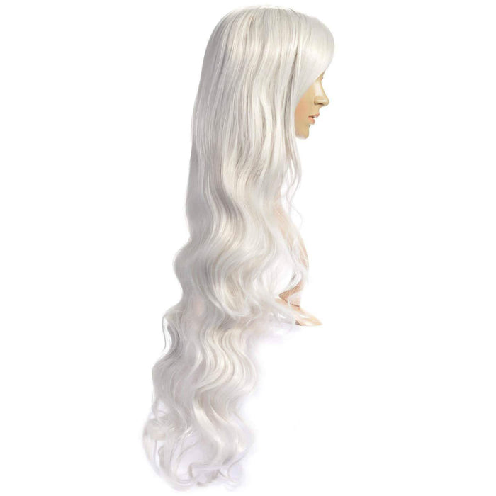 AGPTEK 33 Inch Heat Resistant Curly Wavy Long Silver Hair Wig by DailySale
