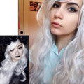 AGPTEK 33 Inch Heat Resistant Curly Wavy Long Silver Hair Wig by DailySale