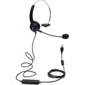 AGPtEK Call Center Hands-Free Noise Cancelling Corded Monaural Headset with Mic Mircrophone by DailySale