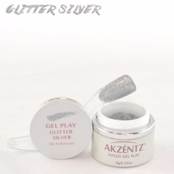 Akzentz Gel Play - Glitter Silver by The Nail Hub