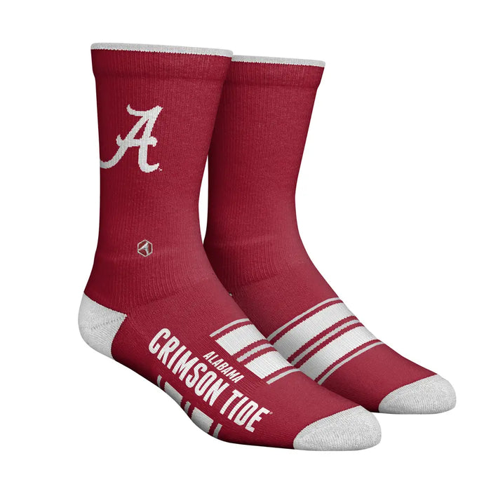 Alabama Crimson Tide - Gametime Stripe (Knitted) by Rock 'Em Socks