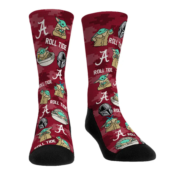 Alabama Crimson Tide - Star Wars - Grogu All-Over by Rock 'Em Socks