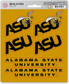 Alabama State University Hornets 6-Piece Decal Sticker Set, 5x6 Inch Sheet, Gift for football fans for any hard surfaces around home, automotive, personal items