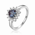 Alexandrite Halo Heart Ring by Fine Color Jewels