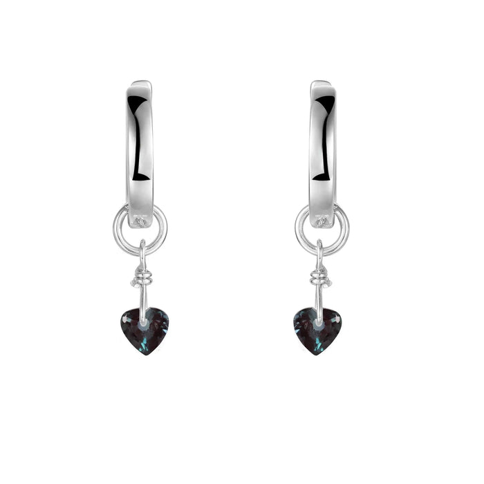 Alexandrite Heart Earrings by Fine Color Jewels
