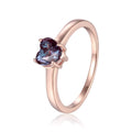 Alexandrite Solitaire Heart Ring by Fine Color Jewels