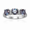 Alexandrite Three Stone Ring by Fine Color Jewels