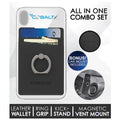 All-in-One Ring Grip Wallet and Magnetic Airvent Mount Combo Pack