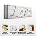 All You Need Is Love Sign IV by Tailored Canvases