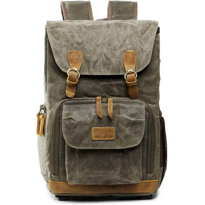 Allacki Waterproof Shock-Resistant Canvas Camera Bag Retro Style Travel Backpack by DailySale