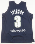 Allen Iverson Signed Georgetown Hoyas Mitchell Ness Authentic Jersey Beckett by Price Is Right Miami