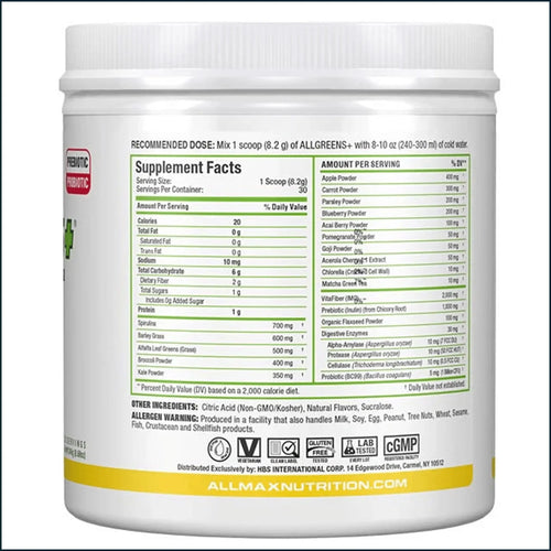 AllMax AllGreens+, 30 Servings by PoorBoySupplements.com