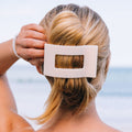 Almond Beige Large Flat Rectangle Hair Clip by TELETIES