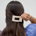 Almond Beige Small Flat Rectangle Hair Clip by TELETIES