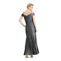 R M Richards Womens Gray Glitter Off Shoulder Fit Flare Formal Dress/Size 14 by Vanessa Jane