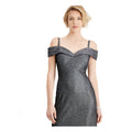 R M Richards Womens Gray Glitter Off Shoulder Fit Flare Formal Dress/Size 14 by Vanessa Jane
