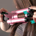 Alure Three Barrel Curling Iron Wand with LCD Temperature Display by DailySale