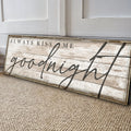Always Kiss Me Goodnight Bedroom Sign II by Tailored Canvases