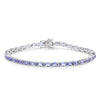 Natural Purple Tanzanite Silver Tennis Bracelet