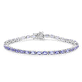 Natural Purple Tanzanite Silver Tennis Bracelet by Fine Color Jewels