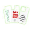 White Glass Spare Inserts for Sublimation Cases Compatible with iPhone - Wireless Charging Compatible