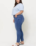 Amber Curvy Mid Rise Crop Skinny - Dark by Boutique 23