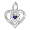 Amethyst and Diamond Heart In Heart Pendant by Fine Color Jewels