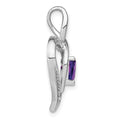Amethyst and Diamond Heart In Heart Pendant by Fine Color Jewels