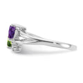 Amethyst and Peridot Dual-Stone Ring by Fine Color Jewels