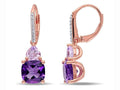 Amethyst and Tanzanite Duo Stone Dangling Leverback Earrings by DailySale