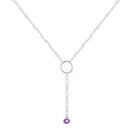 Amethyst Drop Necklace by Fine Color Jewels