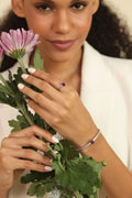 Amethyst Emerald Cut Solitaire Ring by Fine Color Jewels