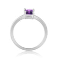 Amethyst Emerald Cut Solitaire Ring by Fine Color Jewels