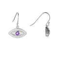 Amethyst Evil Eye Earrings by Fine Color Jewels